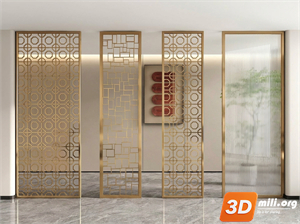 Folding screen Skp Files 